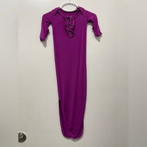 Gigi & Max newborn bamboo baby gown with Button Accents